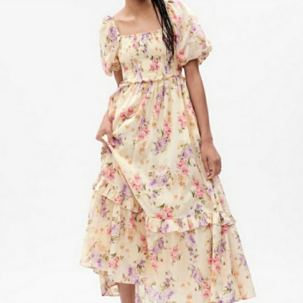 Gap x LoveShackFancy Floral Puff Sleeve Maxi Dress Size Small